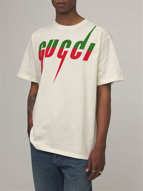 Gucci T T Shirt With Gucci Blade Print T