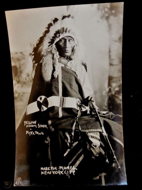 Rppc Fiske Photo Postcard Yellow Hawk Cheyenne River Sioux Chief