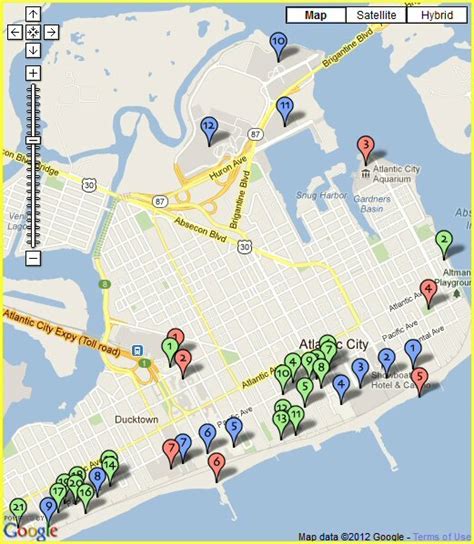 Atlantic City Hotels Map All Hotels And Motels