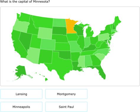 Ixl Identify State Capitals Of The Midwest 4th Grade Social Studies