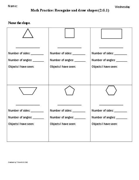 7 Second Grade Shapes Worksheets