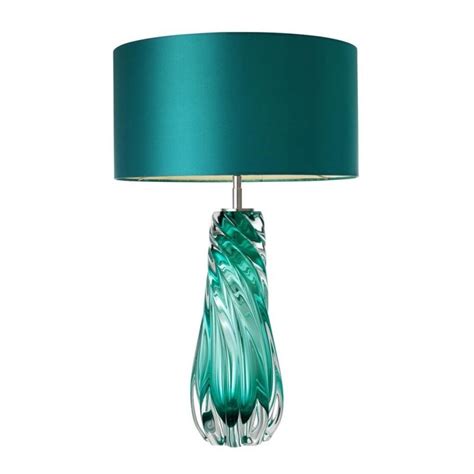 Eichholtz Teal Spiral Lamp Turquoise Table Lamp Glass Lamp Base