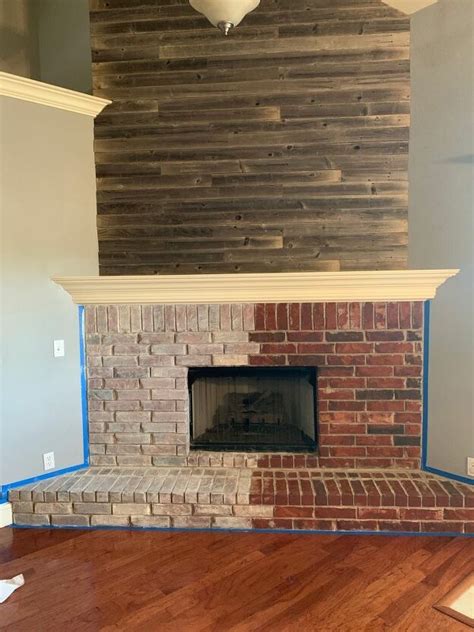How To Paint A Whitewashed Brick Fireplace Diy White Wash Brick Fireplace Brick Fireplace