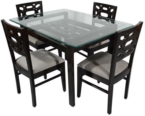 And the desktop is large enough to hold your tableware, food, and other essentials. Rawat Romania Four Seater Dining Table (Muticolour) | Rawat Furniture