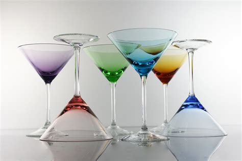 Crystal Martini Glasses Block Carousel Set Of 6 Stemware