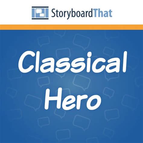 The Words Classical Hero Are In Front Of A Blue Background With White