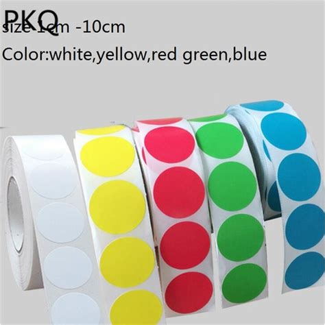 1cm20000pcs6 Rows Round Dot Color Coded Label Self Adhesive Dot