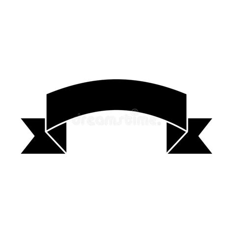 Silhouette Black Ribbon Banner Icon Stock Vector Illustration Of Hang