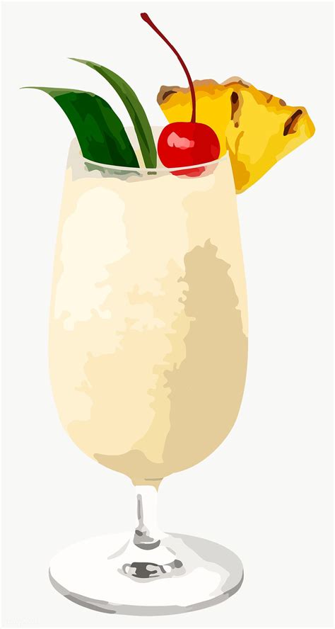Vectorized Pina Colada Sticker Design Resource Free Image By Rawpixel