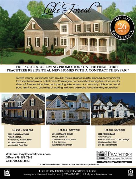 Final 3 New Homes At Lake Forest In Cumming Peachtree Residential