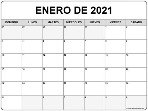 Enero De 2020 Calendario Gratis Calendario Enero