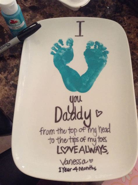 Give him a sentimental gift, that remembers that special day with your baby's initials and 4. Father's Day gift for my husband :) Was pretty easy and ...