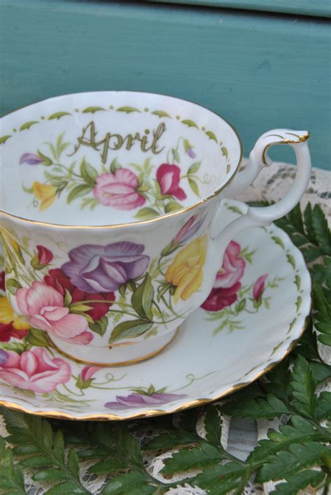 Royal Albert Flower Of The Month April Poppy Bone China S Etsy Canada Tea Cups Vintage