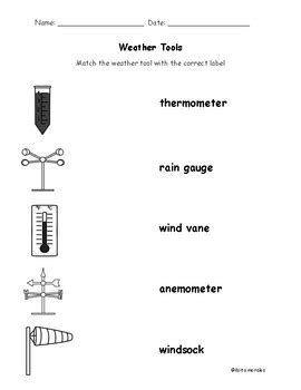 Weather vocabulary words worksheets, weather instruments. Weather Tools / Herramientas meteorológicas by Ilsee ...