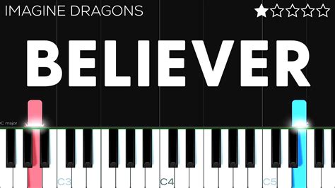 Imagine Dragons Believer Easy Piano Tutorial Youtube Music