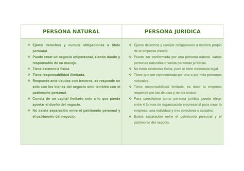 Cuadro Comparativo Entre Persona Natural Y Juridica Hot Sex Picture