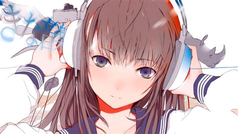 Anime Girls Headphones Original Characters Wallpaper Anime