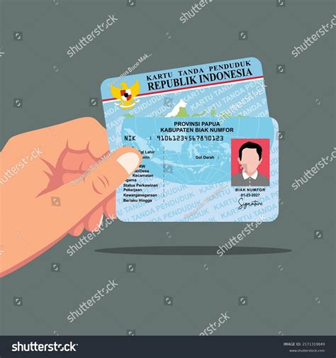 KTP 또는 ID 카드를 손으로 들고 스톡 벡터(로열티 프리) 2171319849 | Shutterstock