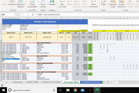 Construction Budget Excel Template Cost Control Template Webqs