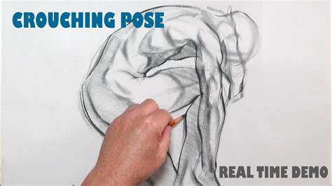 Figure Drawing Demo W Reference Crouching Pose Male Youtube