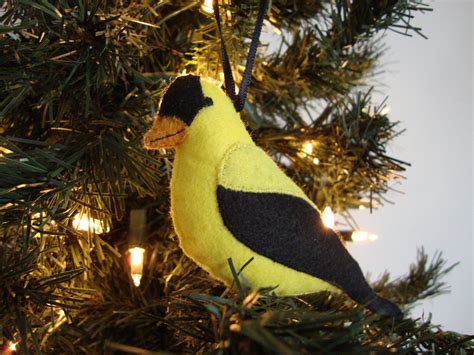Felt Goldfinch Ornament Bird Christmas Ornament Christmas Etsy
