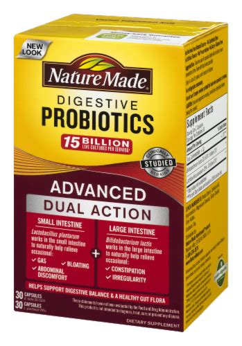 Nature Made Advanced Dual Action Digestive Probiotics Capsules 60 Ct