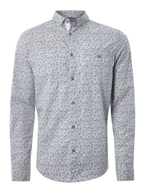 No options have been selected. Linea Pink Floral Print Long Sleeve Shirt in Gray for Men ...