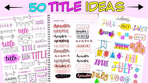 50 Beautiful And Creative Titles For Your Notes Back To School