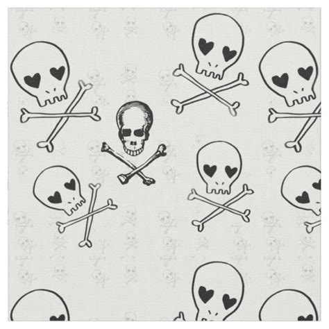 Skull And Crossbones On Black Fabric Zazzle