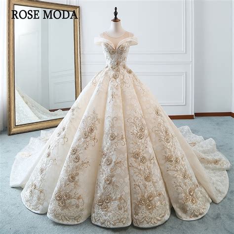 Rose Moda Vintage Lace Wedding Dress 2018 With Beads Off