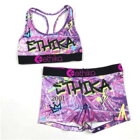 ethika staple boxer brief and sports bra set in lady graffiti wlus152 r o k island clothing