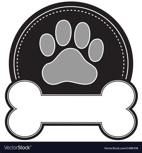 Dog Bone And Paw Vector Image On Vectorstock Sewing Patterns Free Dog