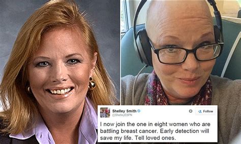 Espns Shelley Smith Returns On Air Bald 6 Months After Breast Cancer Diagnosis Daily Mail