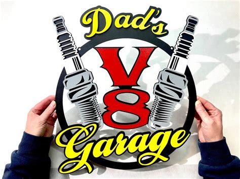 V8 Dads Garage Lightburn Svg File Dxf File Plotter File Diy Project