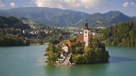 1920x1080 1920x1080 City Lake Slovenia Lake Bled Church