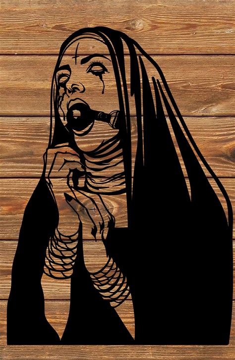 PNG SVG File Demon Nun Monster Gagged Tied Evil | Etsy