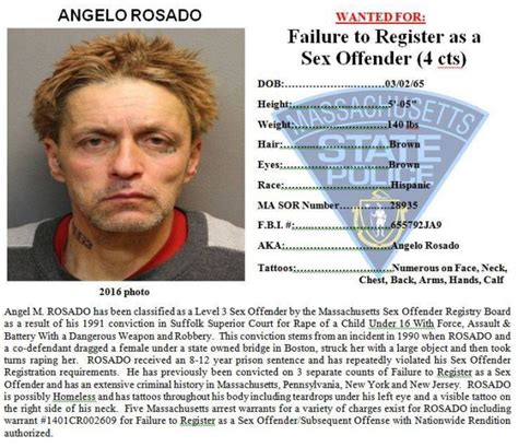 massachusetts state police add four high risk level 3 sex offenders to its list of most wanted