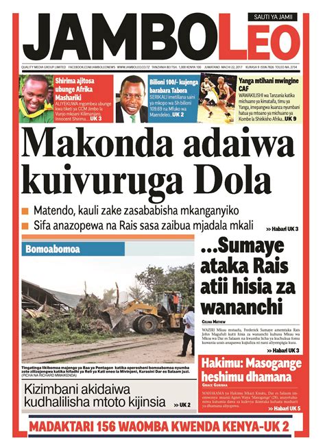 Goodmorning Check Out Today Tanzania🇹🇿 Newspaper Headlines 22nd