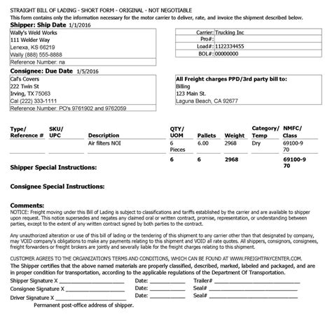 Bill Of Lading Bol In Shipping Explained With Examples