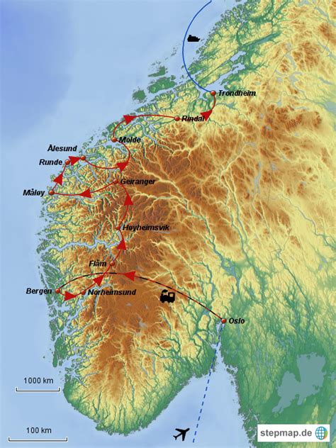 Stepmap Norwegen 2014 Landkarte Für Deutschland
