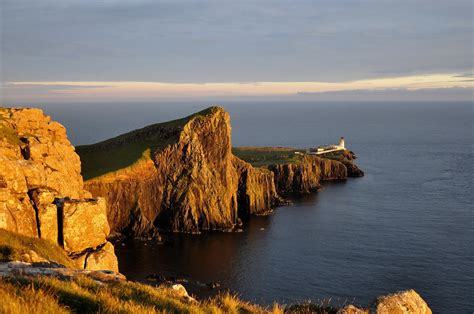 Neist Point Lighthouse Isle Of Skye Scotland At The