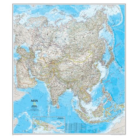 Asia Wall Map 34 Width 38 Length Ngmre00620145 National Geographic Maps Maps And Map Skills