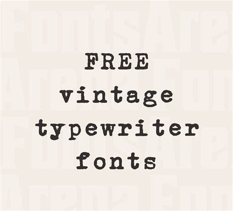 Free Vintage Typewriter Fonts — Fontsarena Typewriter Font Vintage