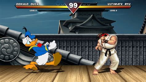 Donald Duck Vs Ryu High Level Insane Epic Fight Youtube