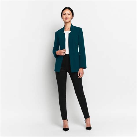 Of Mercer Clarkson Blazer 18w Teal Blazer Outfit Pants Outfit Work