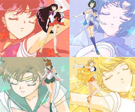 Inner Senshi Red Minako Aino Yellow Sailor Jupiter Green Love Sailor Mars Hd Wallpaper