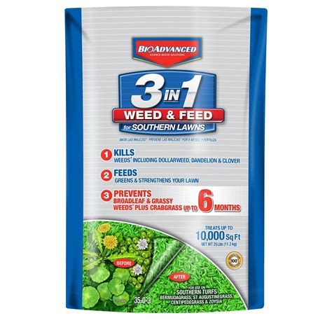 Bioadvanced 3 In 1 Weed And Feed For Southern Lawns Granules Herbicide