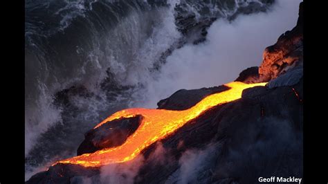 Spectacular Video Lava Flows Into The Sea At Kilauea Volcano Hawaii Usa