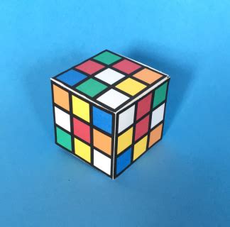 Floating rubik's cubes, on a white backgro. Rubik's Cube Box Printable | Cube, Crafts, Paper crafts