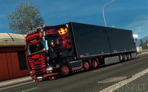 Scania R And Streamline Rjl Black And Red Griffin Skin Accessory Ets2